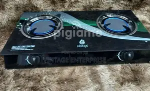 Nunix Infrared Auto Ignition Glass Gas Cooker 2 Burner.
