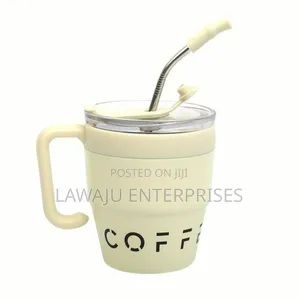 White 480ml Straw Mug