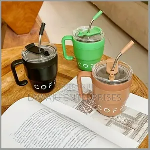 480ML Glass Straw Mug