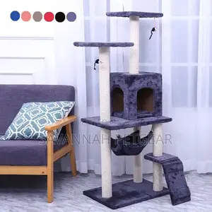 Leo Cat Tree With Condo, Hammock, Perches - Dark Grey