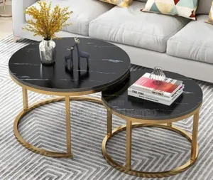 *Black Nesting Coffee Table Marble Effect (MDF)* at 7000