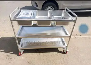 Combined Three Inserts With Two Shelves Medical Trolley
