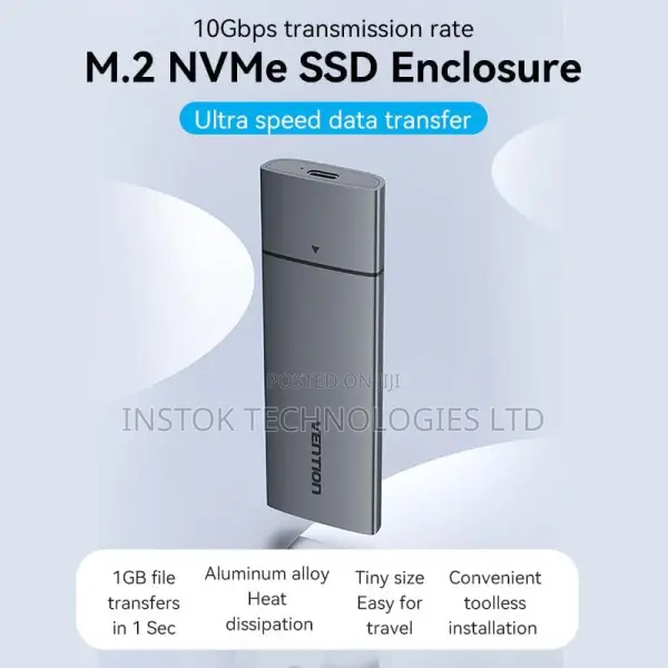 Vention USB C 3.1 Gen 2 M.2 Nvme SSD Enclosure