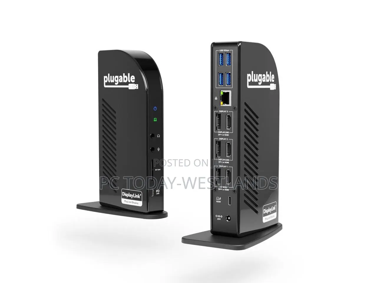 Plugable Usb C Docking Station Triple Monitor 100w Wn/Mac