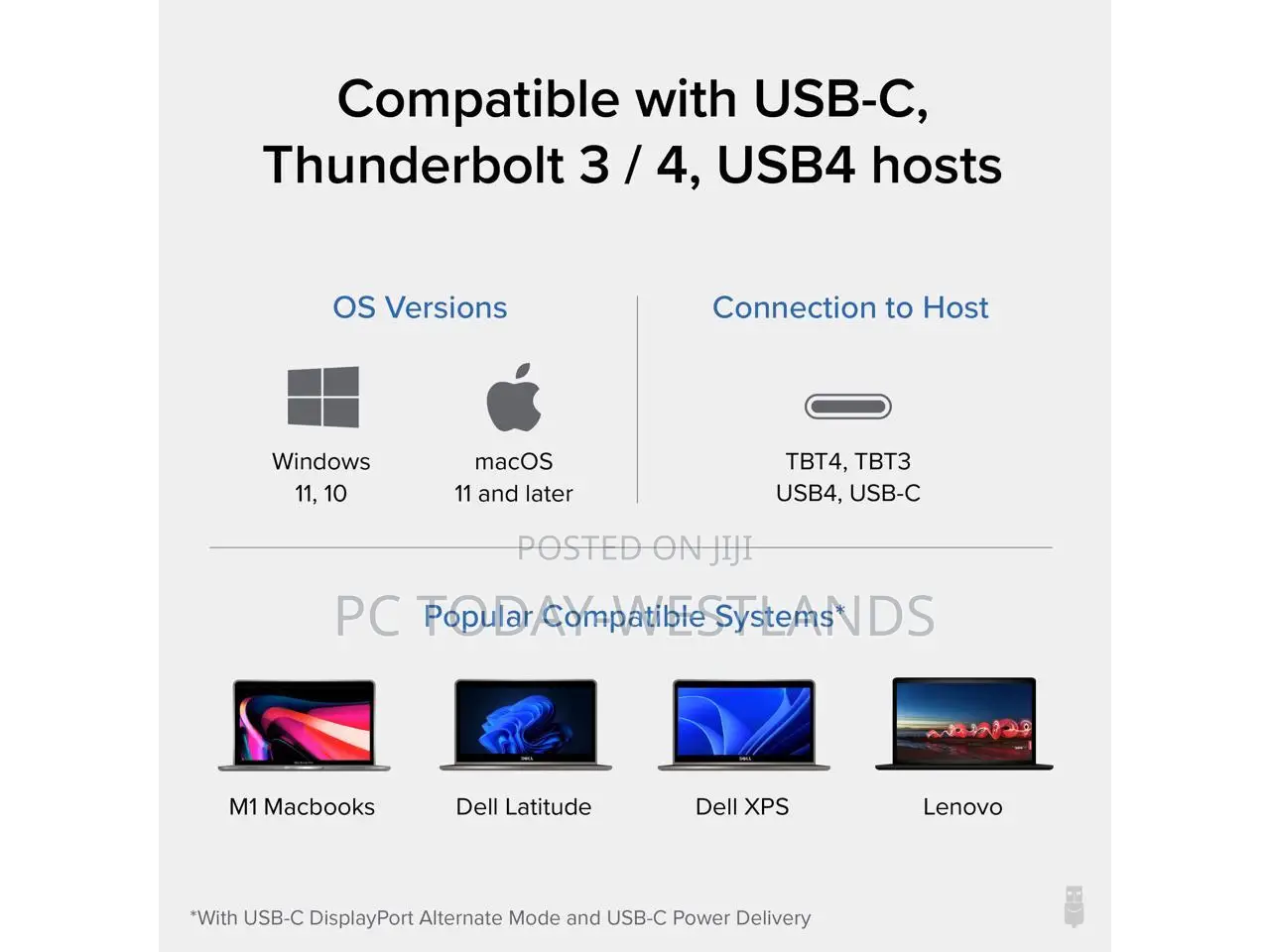 Plugable Usb C Docking Station Triple Monitor 100w Wn/Mac