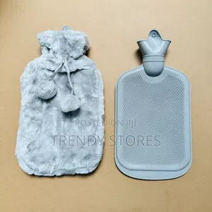 Light Grey Fur Cover Hot Water Bottle
