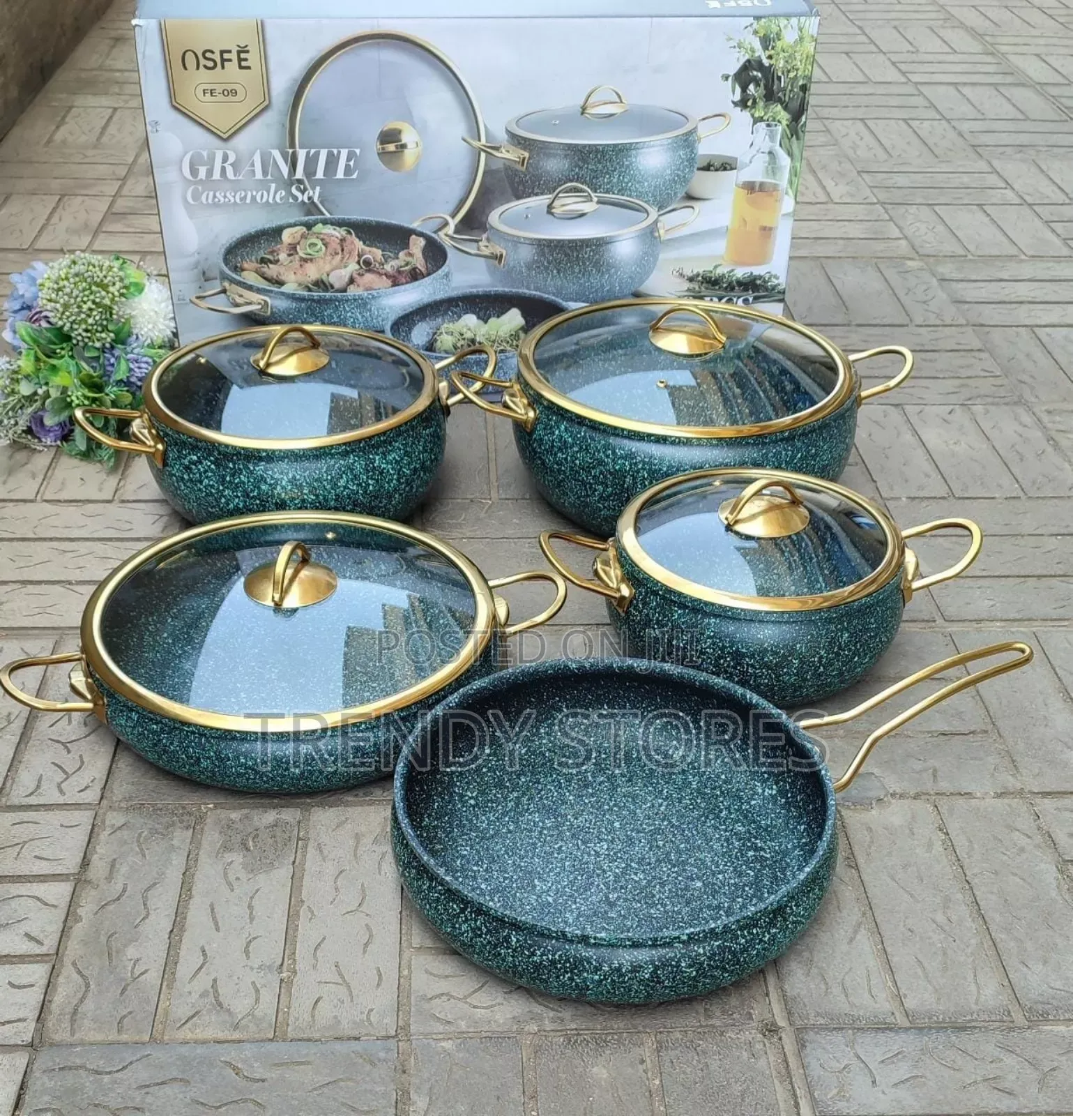 9 PCS Granite Casserole Set