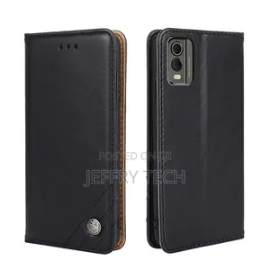 Nokia C32 Non-Magnetic Retro Texture Horizontal Flip Leathe