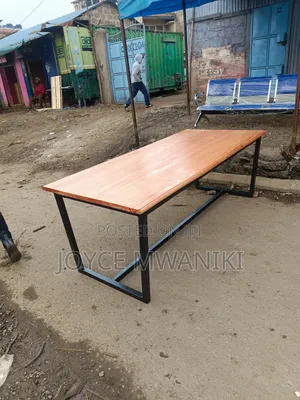 Mahogany Conference Powder Coated Table 8ft by 3ft 