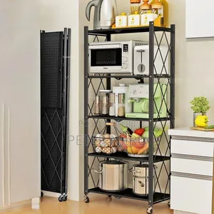 Foldable Kitchen Rack 5layer -Material Carbon Steel. -Colou