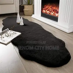 Elegant Soft Rabbit Fur Bedside Mat