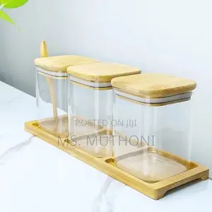 *3 in 1 Airtight Containers + Bamboo Stand