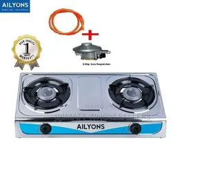 AILYONS 2 Burner Table Top Stainless Steel Gas Stove Cooker.