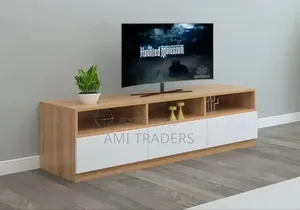 Natural Brown & White Tv Stand 6FT.