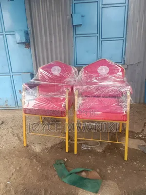 Church Chairs, Maroon Red With Logo and Armrest