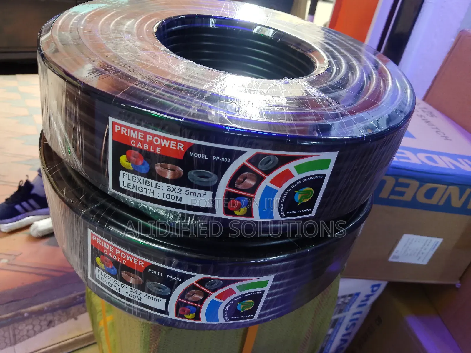2.5 Flex Cable<>3core Black Flexible Cable 100m