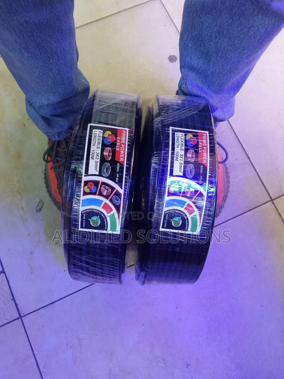 2.5 Flex Cable<>3core Black Flexible Cable 100m
