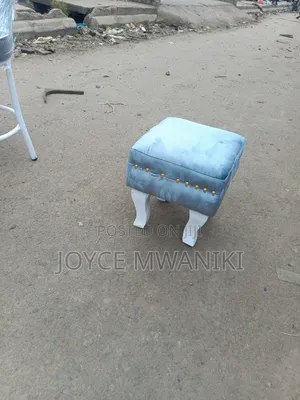 Pedicure Stool, White and Grey 