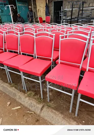 Restaurant Balls Chairs, Red and Silver