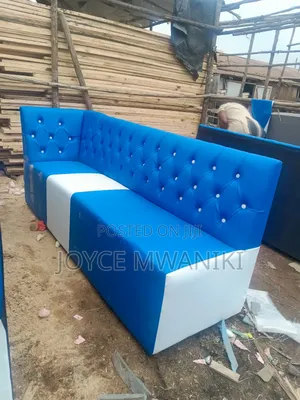 Couch 6ft, Blue and White, With Armrest 