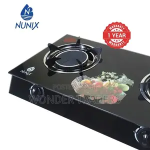 Infrared Gas Stove Double Burmer Tempered Glass