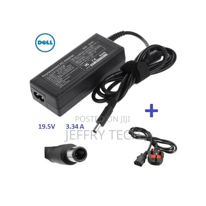 DELL Replacement Laptop Adapter 19.5V / 3.34A + Fused Power