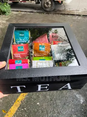 9 Grid Tea Bag Organizer in Black , White , Brown