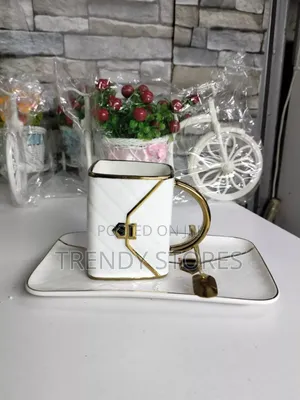 White Ceramic Handbag Shaped Mug