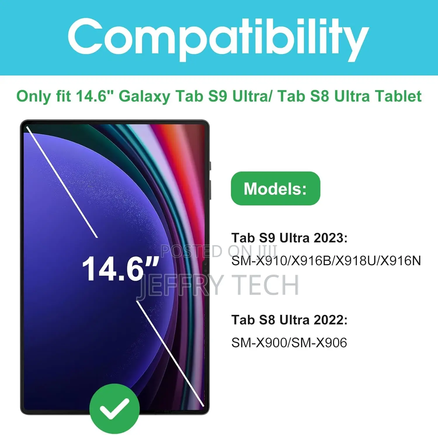 1 Pack Screen Protector for Galaxy Tab S9 Ultra 14.6 Inch 20