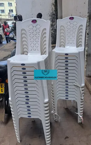 Milky White Armless Plastic Chairs Available