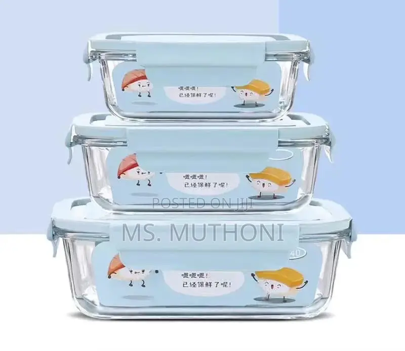 3 Glass Snack/Lunch Box