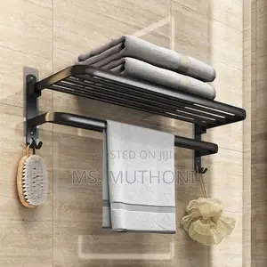 Wall Mounted Towel Rack With Hooks