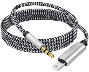 Aux Cord for iPhone, Lightning to 3.5mm Jack Nylon Braided A