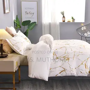 Luxury Gold Marble Texture Foil Style Duvet Cover Se