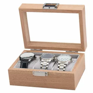 3 Slot Wooden Watch Organizer