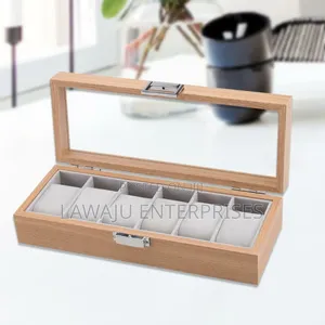 6 Slot Wooden Watch Organizer