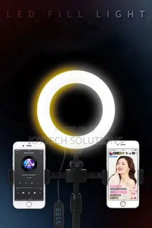 Phone Led Fill Light Tripod Stand. Dual Holders