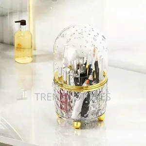 Acrylic Rotating Makeup Organizer With Lid