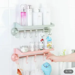 Suction Bathroom Organizer With Hooks