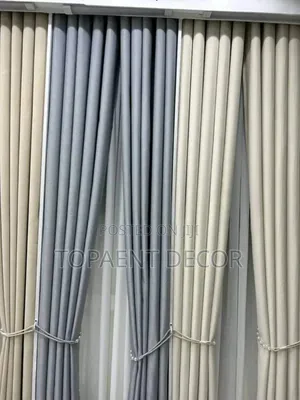 Grey, Cream and Beige Window and Door Curtains