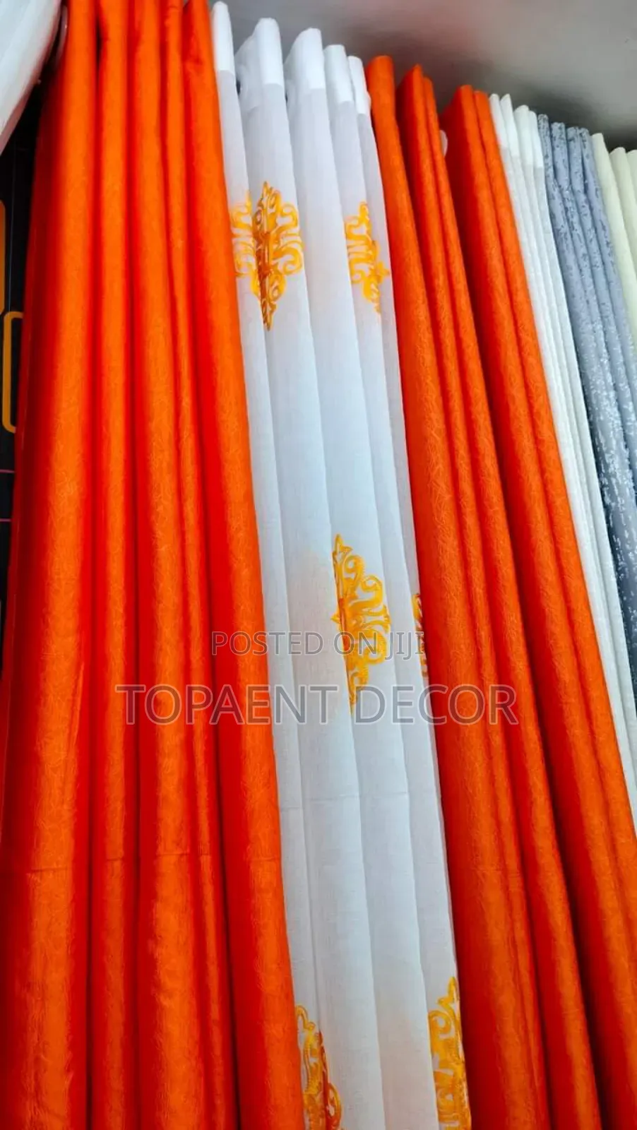 Classy Orange Window Curtain and a Sheer