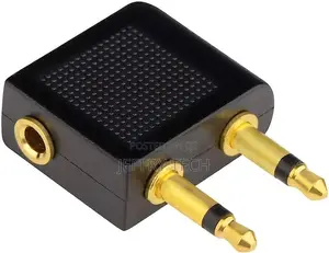 Audio Adapter 3.5mm Airplane Headphone Gold-Plated Stereo AU