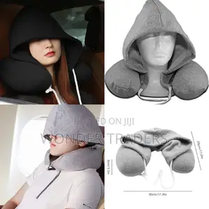 ""Microfiber Travel Neck Pillow With Hoodie""