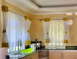 Themed Yellow Kitchen Sheer