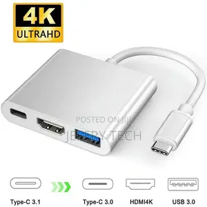 Multi-Ports 3 in 1 USB 3.1 Type C to HDMI USB 3.0 HUB Adapte