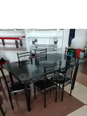 Black 6 Sitter Executive Dining Table Set Available