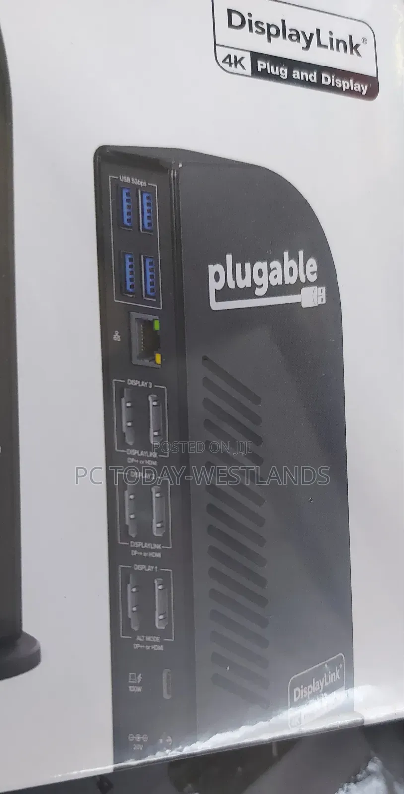 Plugable Usb C Docking Station Triple Monitor 100w Wn/Mac