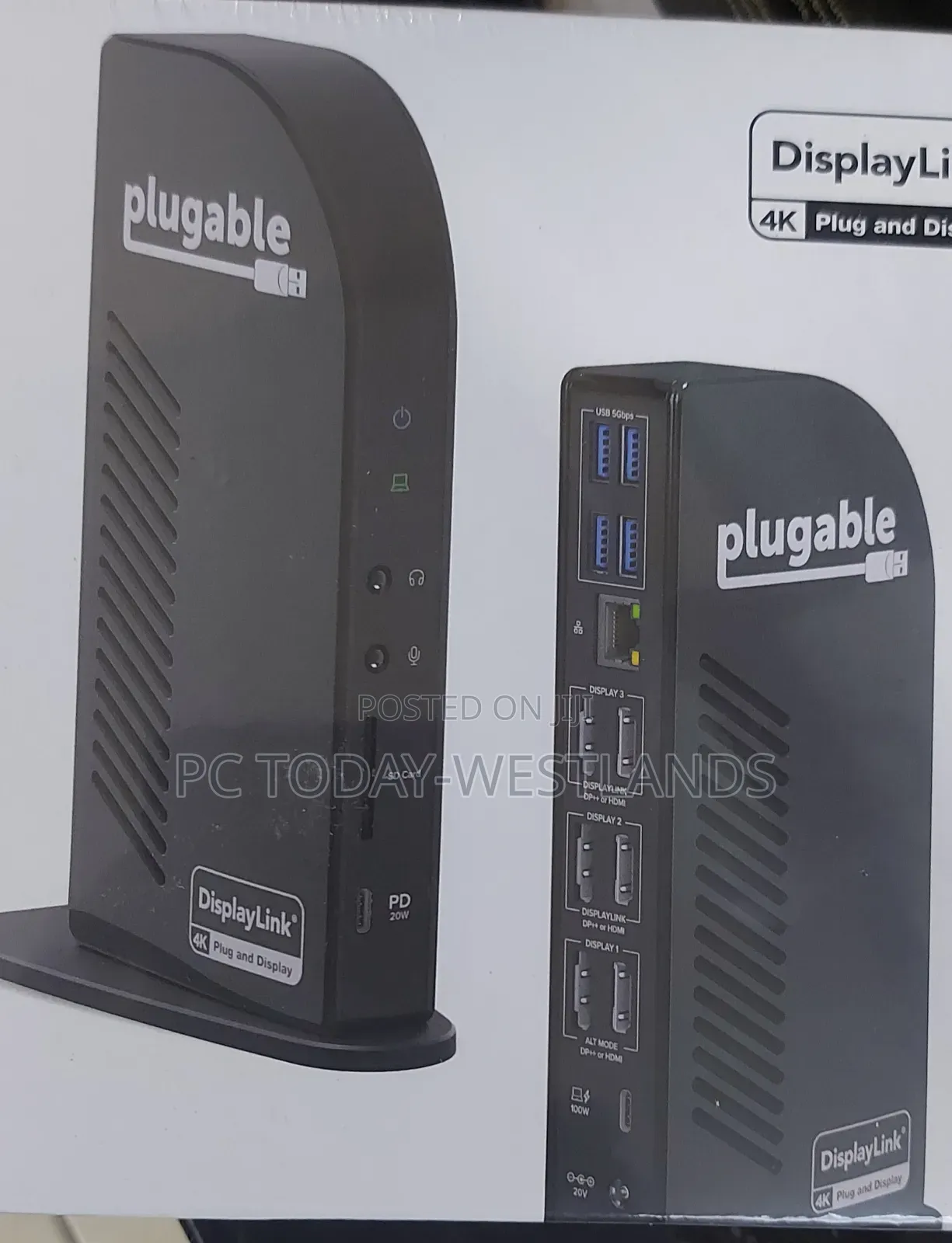 Plugable Usb C Docking Station Triple Monitor 100w Wn/Mac