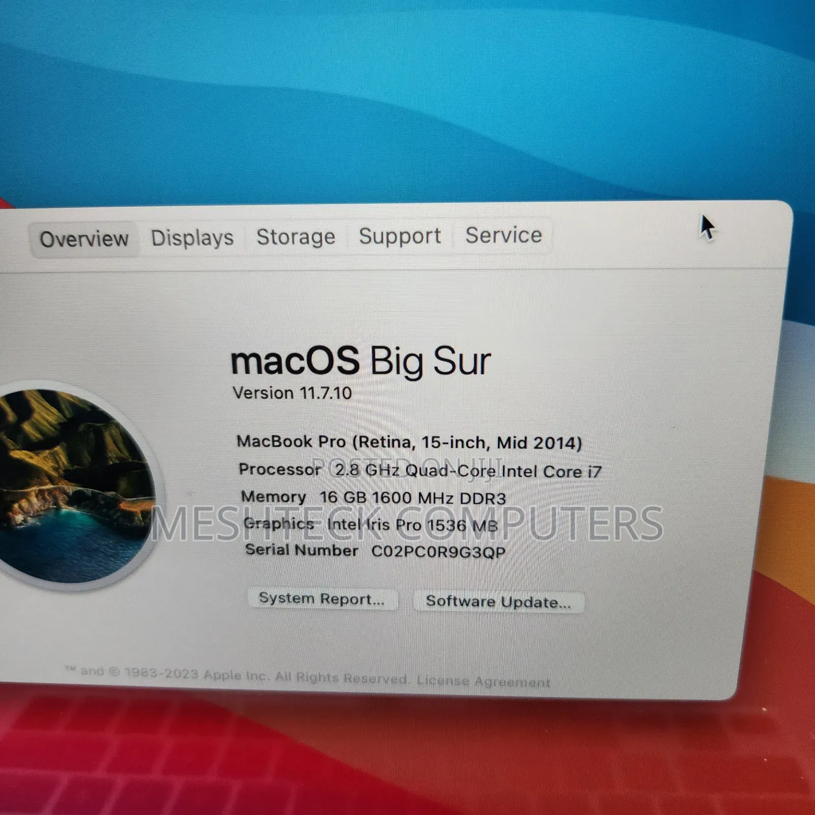 Laptop Apple MacBook Pro 2015 16GB Intel Core I7 SSD 256GB