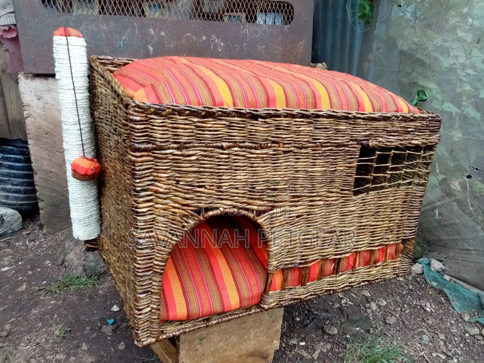 XL Cat Bed With Scratch Post and Cave - Locally Made